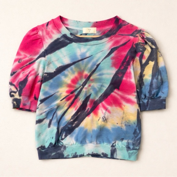 Anthropologie Tops - NWT Anthropologie t.la Puff Sleeve Tie Dye Sweatshirt Medium